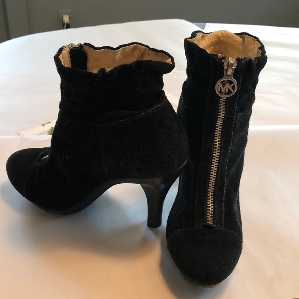 Michael Kors Black Suede Zipper Booties
